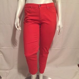 Eileen Fisher Bright Burnt Orange Ankle Jeans Sz 8